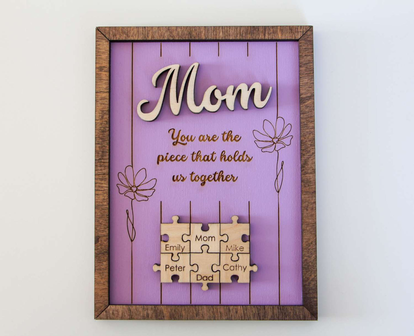 Puzzle Mama Schild, Du bist das Stück, das uns zusammenhält, Muttertagsgeschenk von Tochter