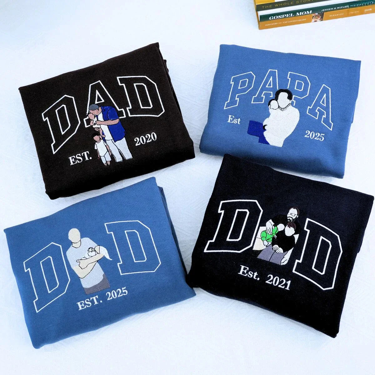 Personalisiertes Papa-Portrait Est. Sweatshirt