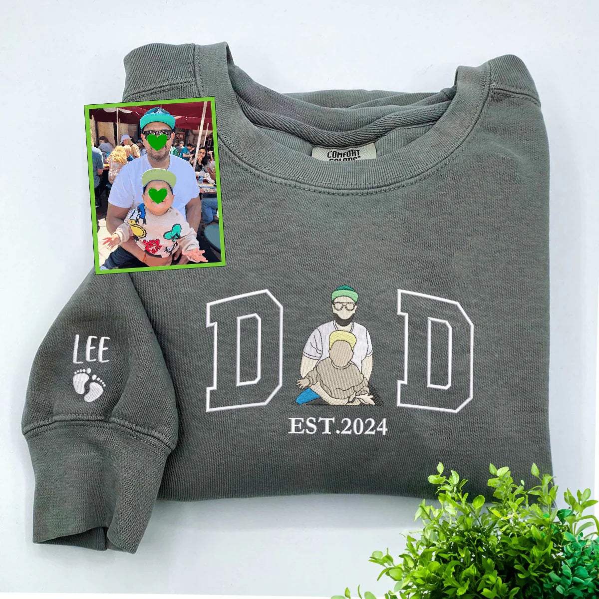 Personalisiertes Papa-Portrait Est. Sweatshirt