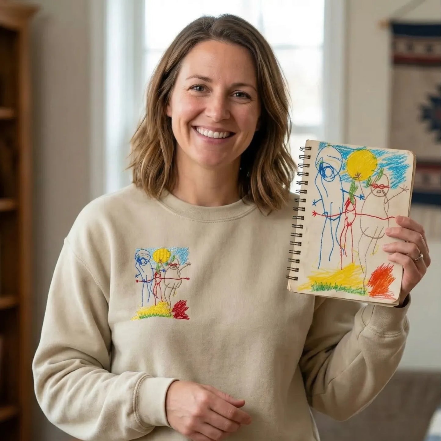 Custom Embroidered Children's Drawing Sweatshirt for Best Mimi Ever