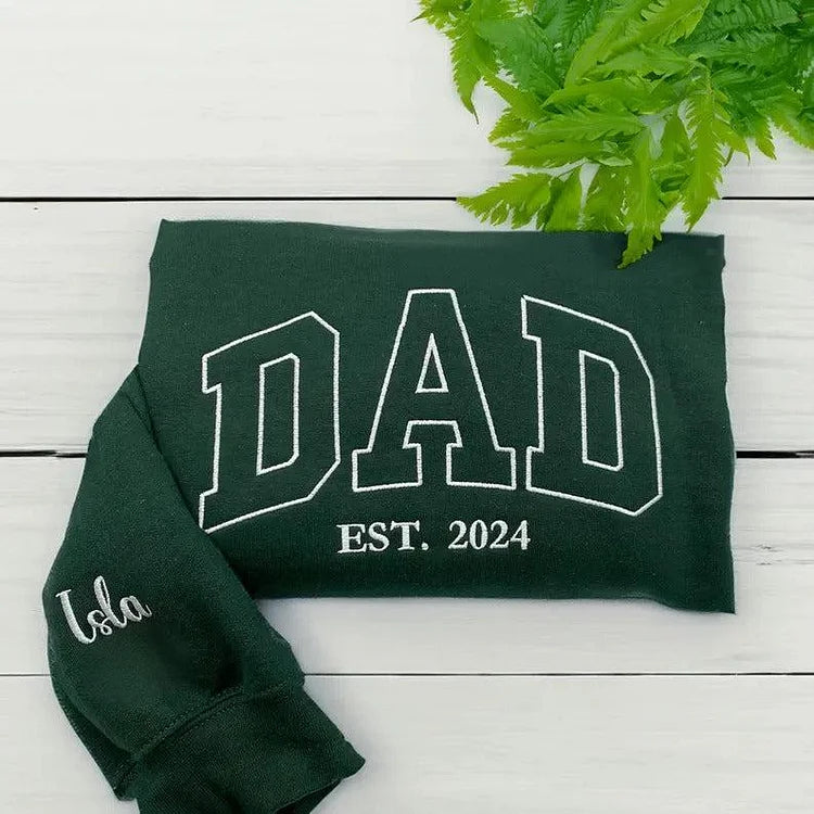 Custom Embroidered Dad/PAPA Hoodie | Personalized Name & Establish Date | Father's Day Gift
