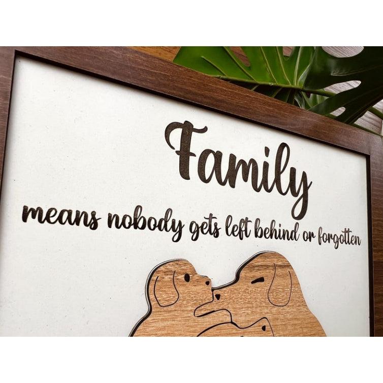 Personalized Dog Family Sign – Custom Engraved Gift for Mom, Parents & Kids