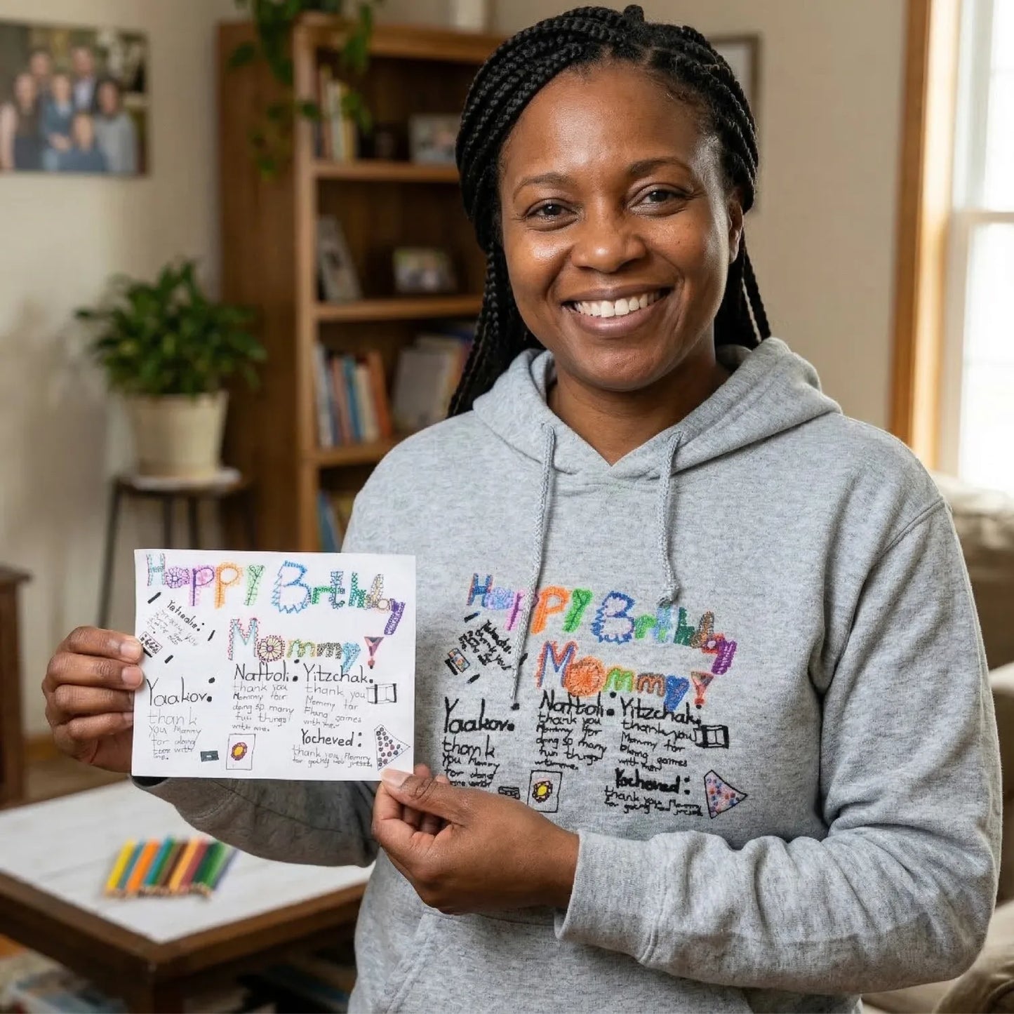 Custom Embroidered Children's Drawing Sweatshirt for Best Mimi Ever
