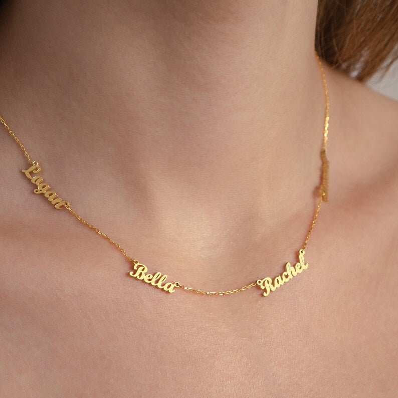 Custom Name Necklace Mother's Day Gift for Mom Personalized Engraved Necklace with Kids' Names