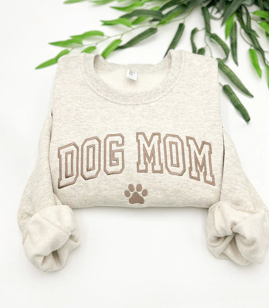 Dog Mom Sweatshirt | Minimalist Embroidery