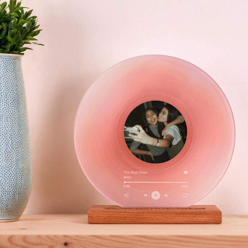 Personalisierte Schallplatte mit Foto – Acryl-Song-Plakette – Jubiläumsgeschenk für Freunde – Geburtstagsgeschenk für Sie Ihn – Valentinstagsgeschenke