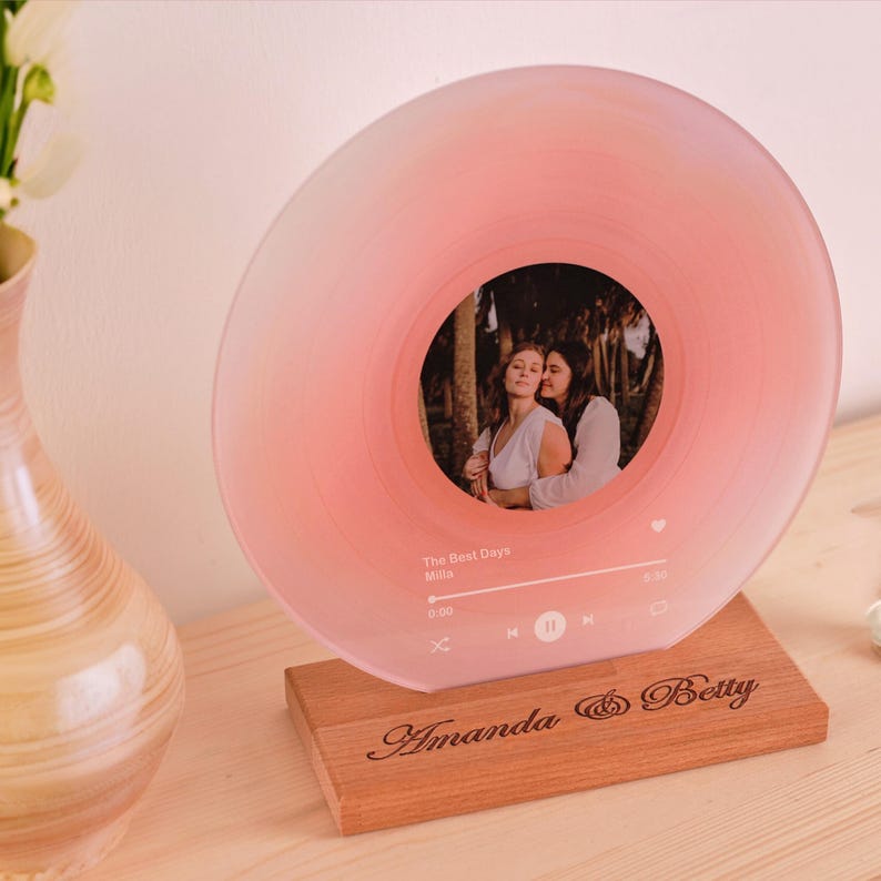 Personalisierte Schallplatte mit Foto – Acryl-Song-Plakette – Jubiläumsgeschenk für Freunde – Geburtstagsgeschenk für Sie Ihn – Valentinstagsgeschenke