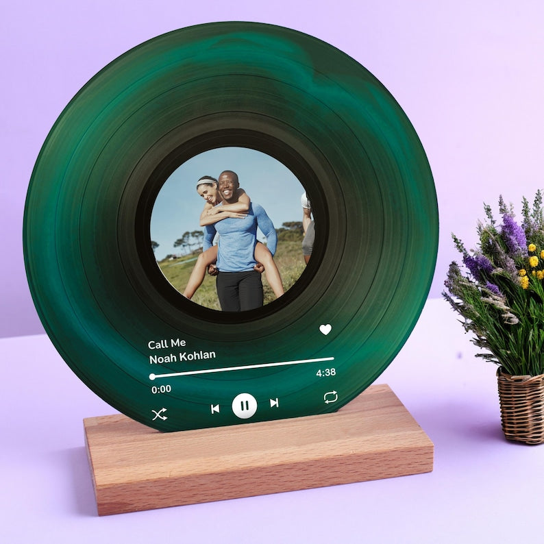 Personalisierte Schallplatte mit Foto – Acryl-Song-Plakette – Jubiläumsgeschenk für Freunde – Geburtstagsgeschenk für Sie Ihn – Valentinstagsgeschenke