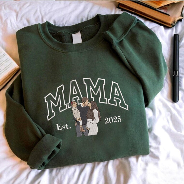 Custom Family Line-Art Embroidered Sweatshirt