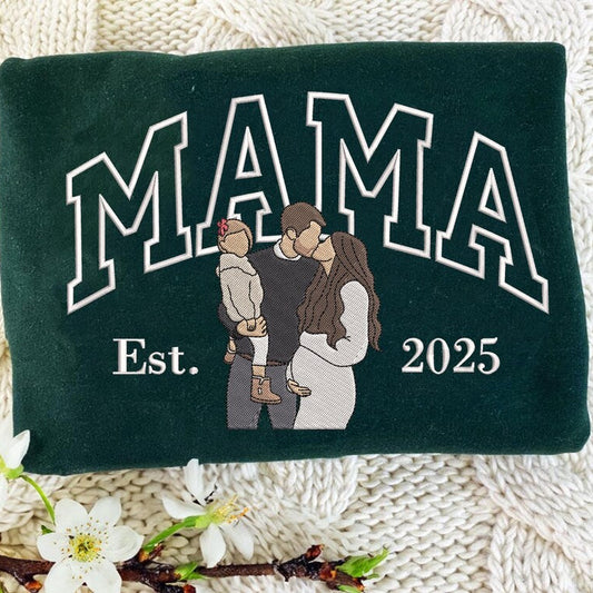 Custom Family Line-Art Embroidered Sweatshirt