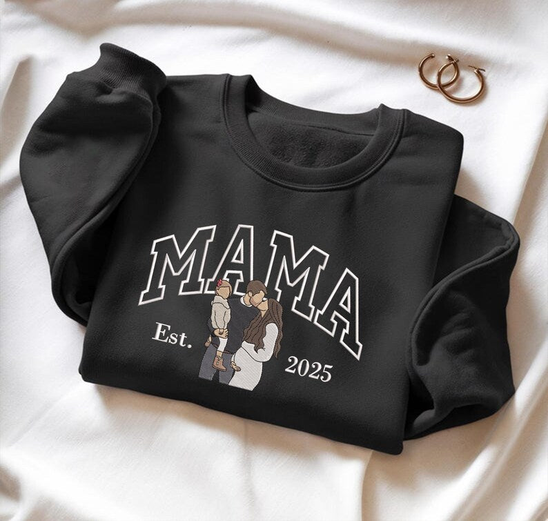 Custom Family Line-Art Embroidered Sweatshirt