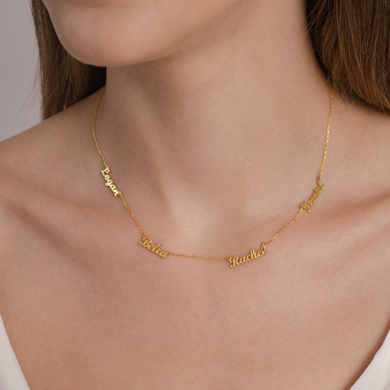 Custom Name Necklace Mother's Day Gift for Mom Personalized Engraved Necklace with Kids' Names