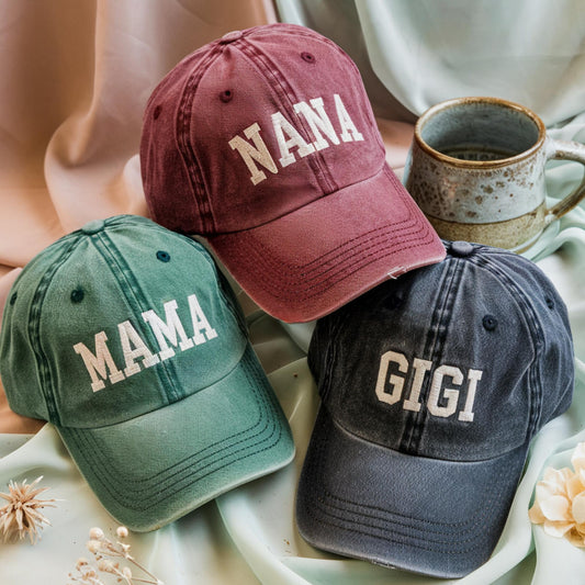 Custom Vintage Washed Baseball Cap Personalized Nickname Hat for Mama/Nana
