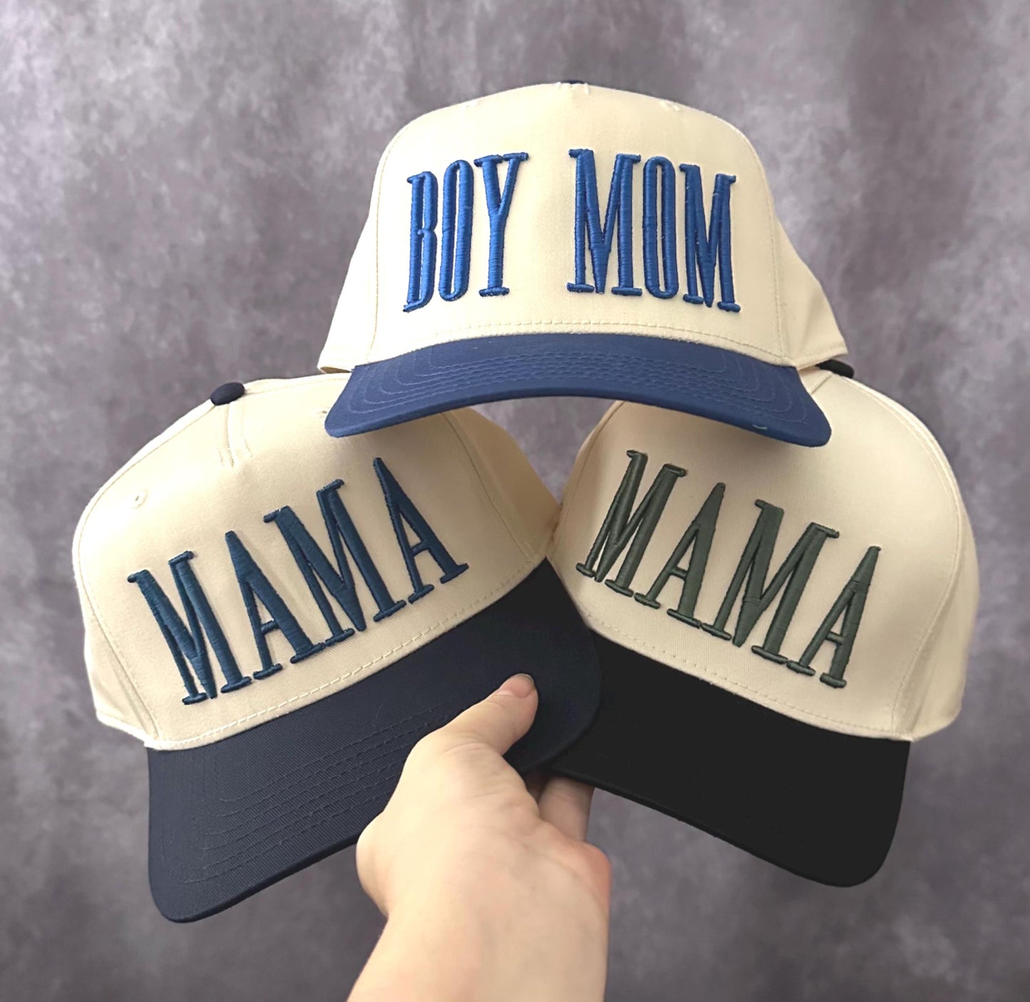 Custom Two-Tone Mom Baseball Cap, Personalized Nickname & EST Date 3D Puff Embroidered Hat