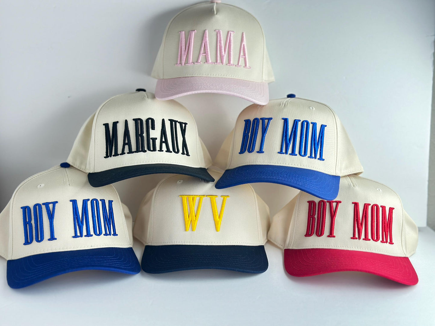 Custom Two-Tone Mom Baseball Cap, Personalized Nickname & EST Date 3D Puff Embroidered Hat