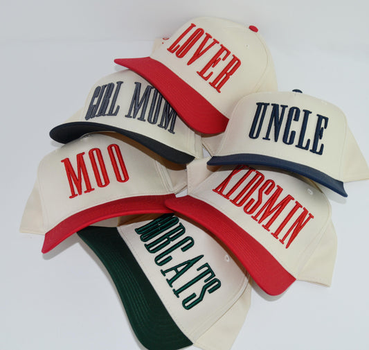 Custom Two-Tone Mom Baseball Cap, Personalized Nickname & EST Date 3D Puff Embroidered Hat