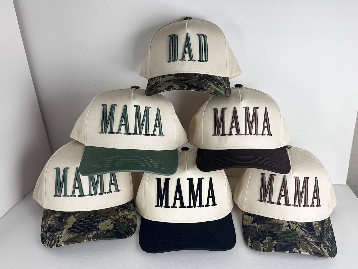 Custom Two-Tone Mom Baseball Cap, Personalized Nickname & EST Date 3D Puff Embroidered Hat