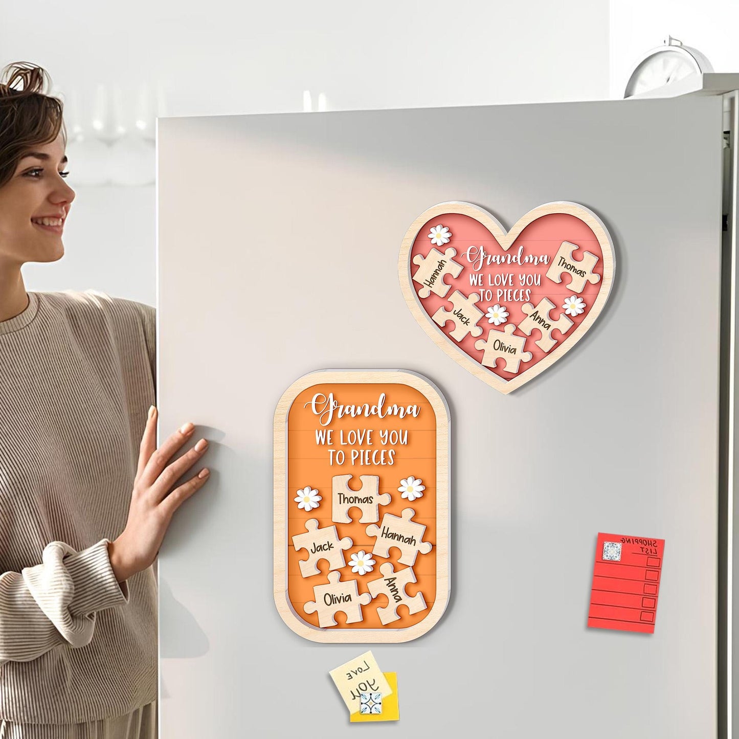 Personalized Grandma Puzzle Refrigerator Magnet with Grandkids Names