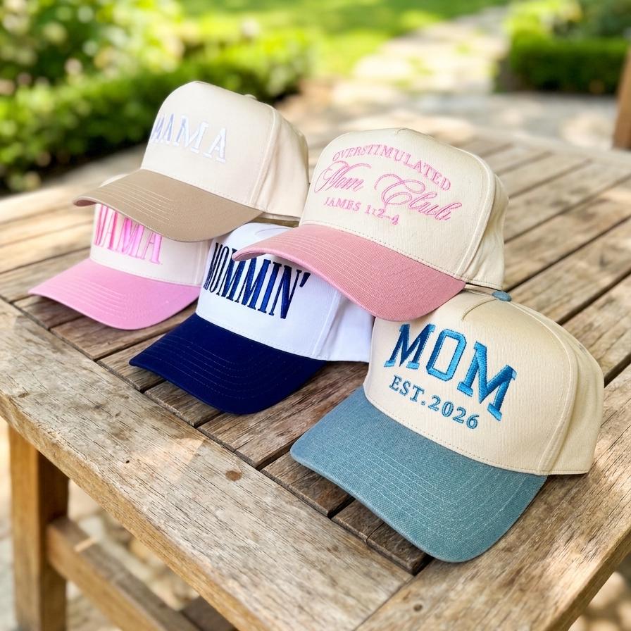 Customizable Mom Cap with Name & Year Two-Tone Embroidered Baseball Hat