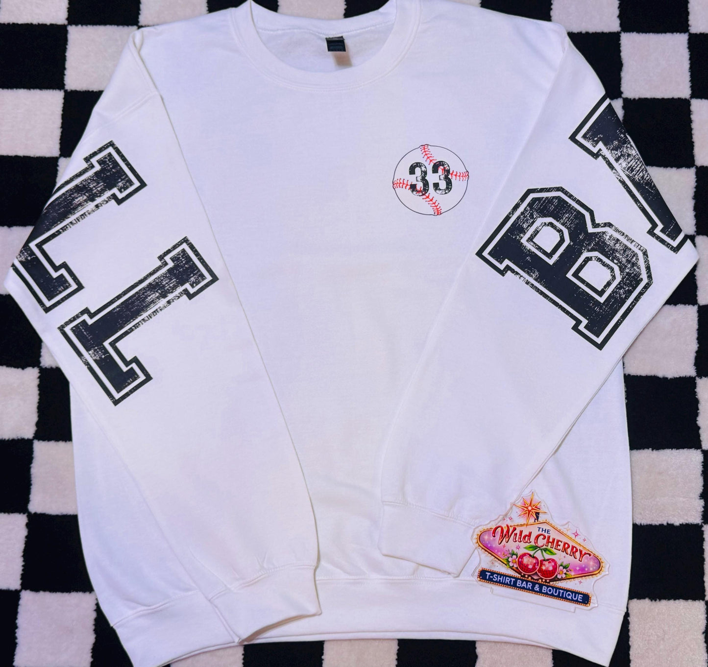 Custom Baseball Mama Crewneck Personalized Jersey Number Print Mom Game Day Shirt