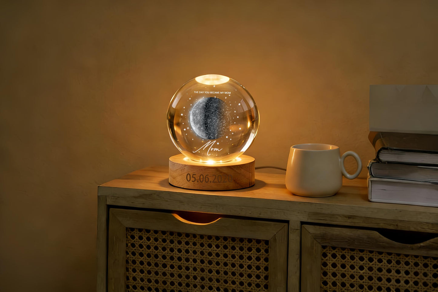 Personalized Constellation Crystal Ball Lamp | Customizable Name, Message & Date Keepsake Light