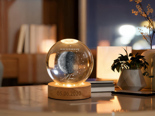 Personalized Constellation Crystal Ball Lamp | Customizable Name, Message & Date Keepsake Light