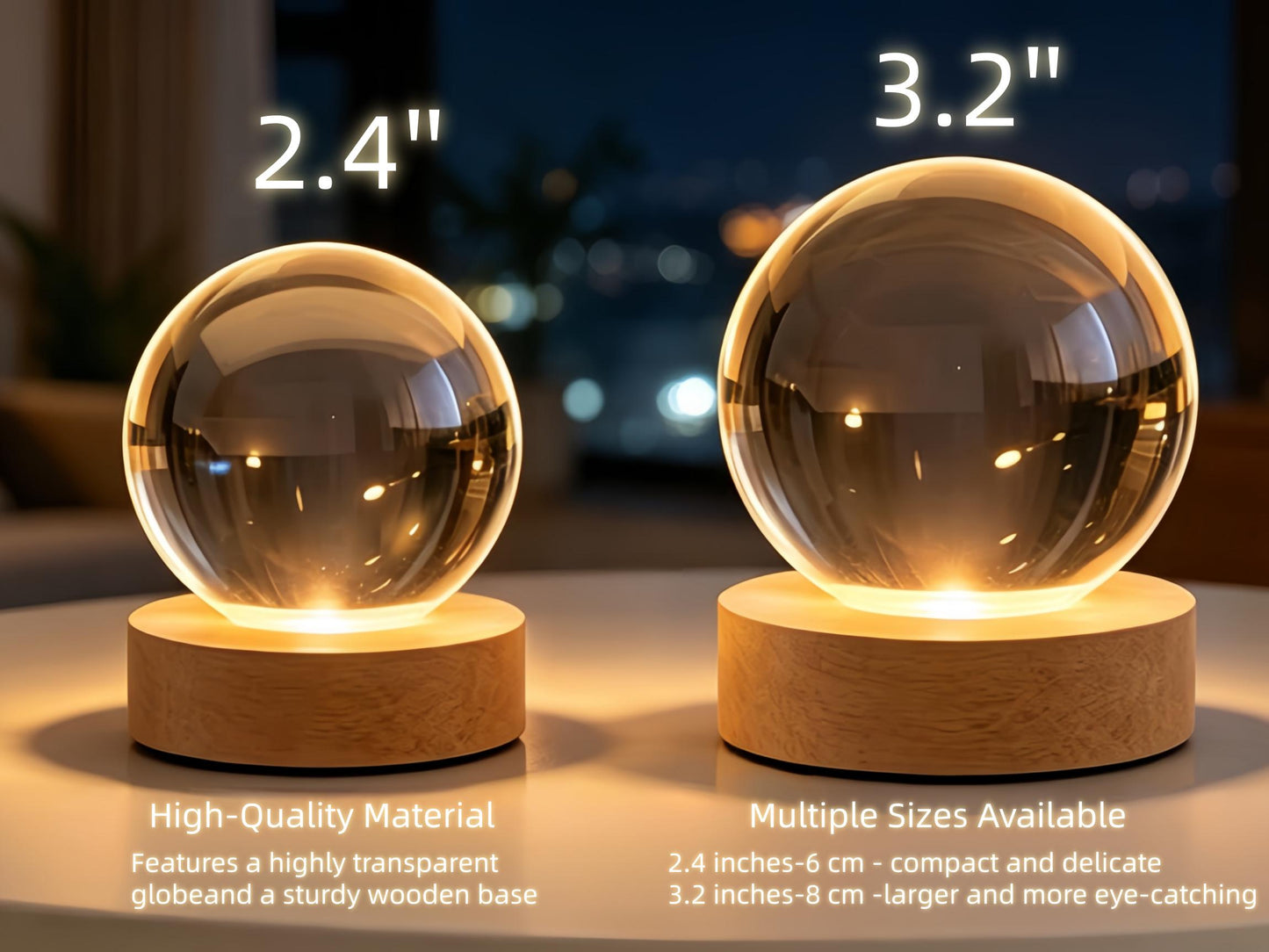 Personalized Constellation Crystal Ball Lamp | Customizable Name, Message & Date Keepsake Light