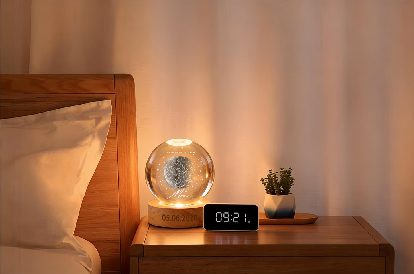 Personalized Constellation Crystal Ball Lamp | Customizable Name, Message & Date Keepsake Light