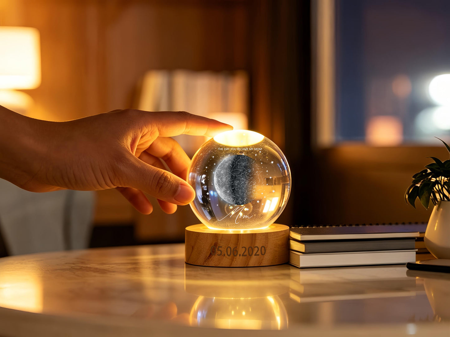 Personalized Constellation Crystal Ball Lamp | Customizable Name, Message & Date Keepsake Light
