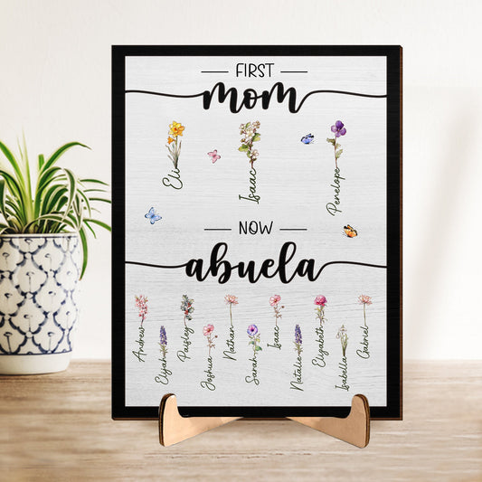 Gift to Grandma from Mom - Personalized Custom 2-Layered Wooden Plaque With Stand - Gift For Mom, Grandma