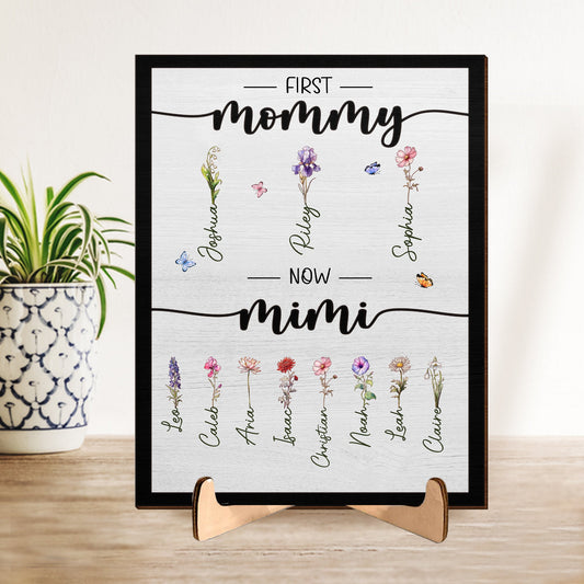 Gift to Grandma from Mom - Personalized Custom 2-Layered Wooden Plaque With Stand - Gift For Mom, Grandma