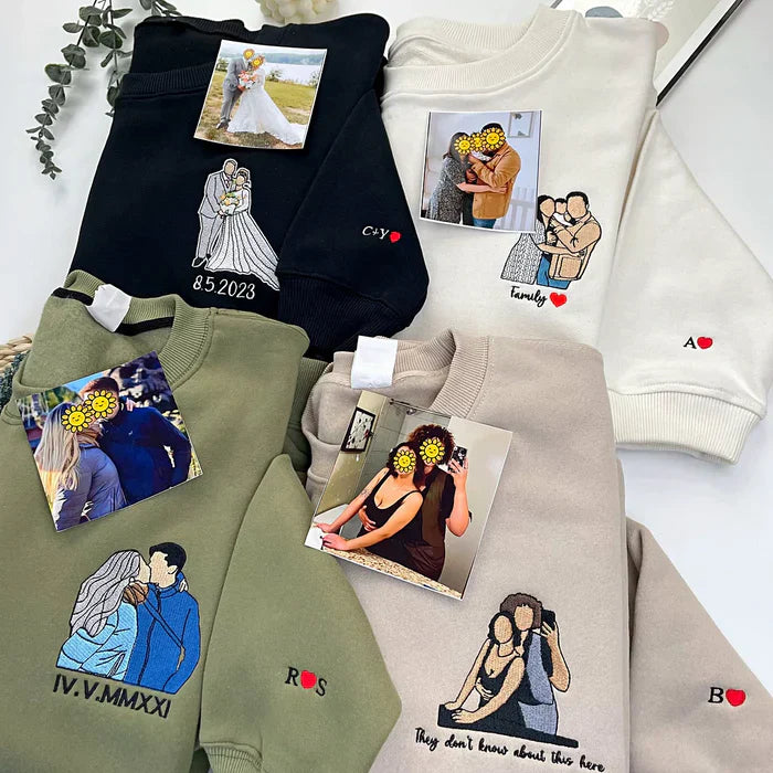 The Full-Color Portrait Sweatshirt | Custom Family & Couple