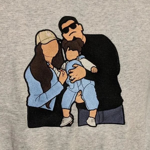 The Full-Color Portrait Sweatshirt | Custom Family & Couple