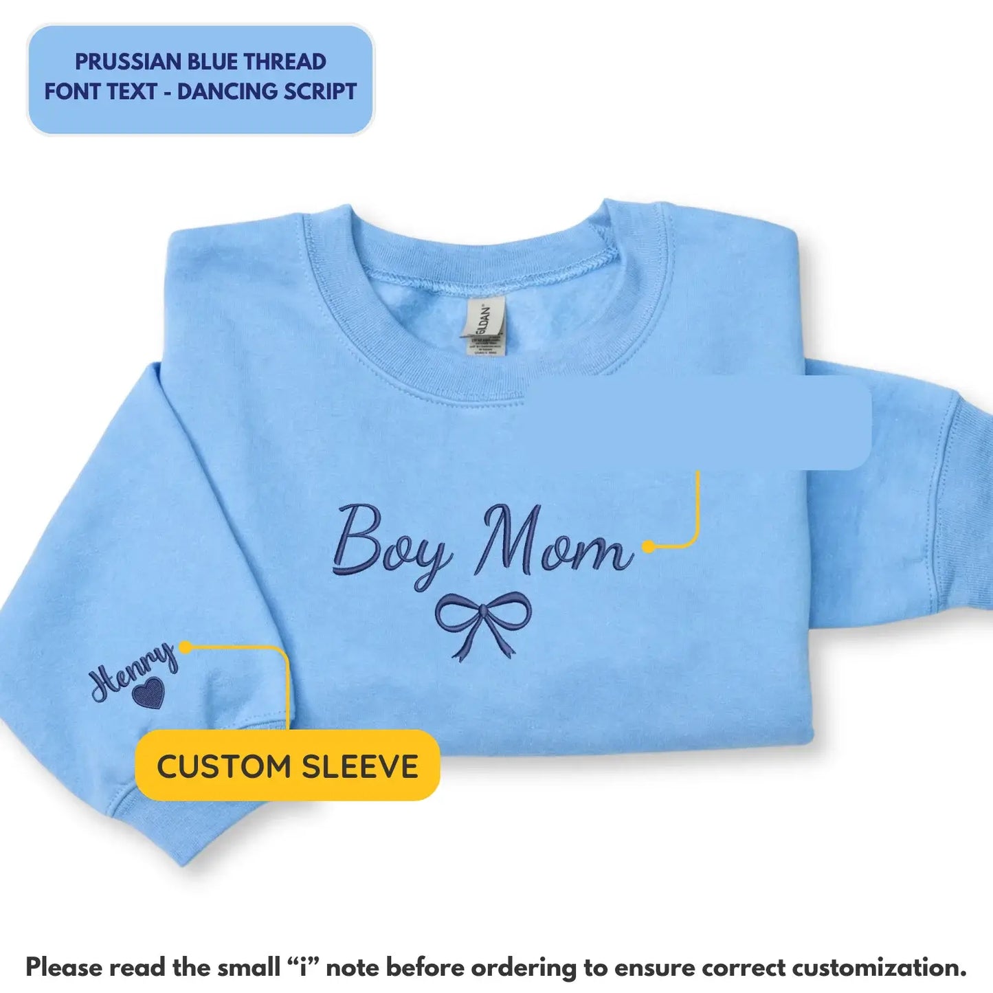 Custom Embroidered Boy Mom Sweatshirt with Kids Name, Personalized Gift for Her, New Mom Mother's Day