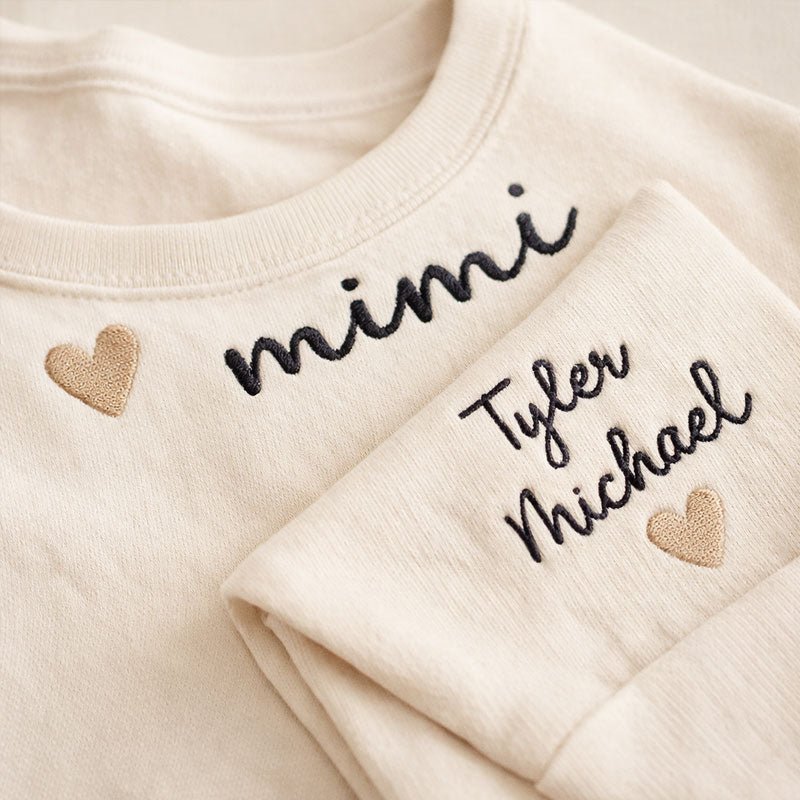 Personalized Mom Embroidered Sweatshirt Hoodie