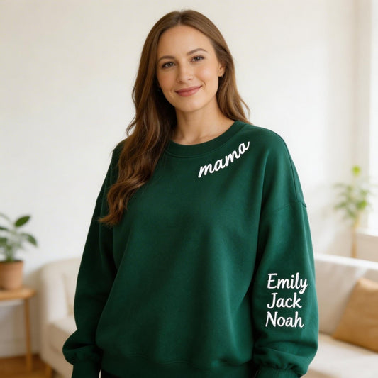 Personalized Mom Embroidered Sweatshirt Hoodie